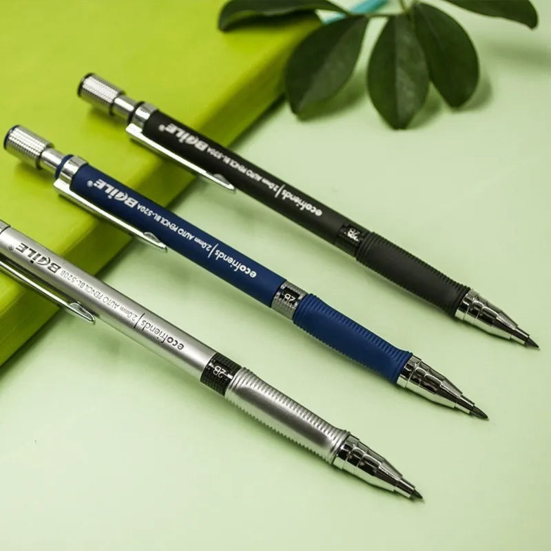 2.0mm Mechanical Pencil Set with 2B Lead Refills – Black & Colour Leads for Writing, Sketching, Drawing & Art (Pencil Sets & 