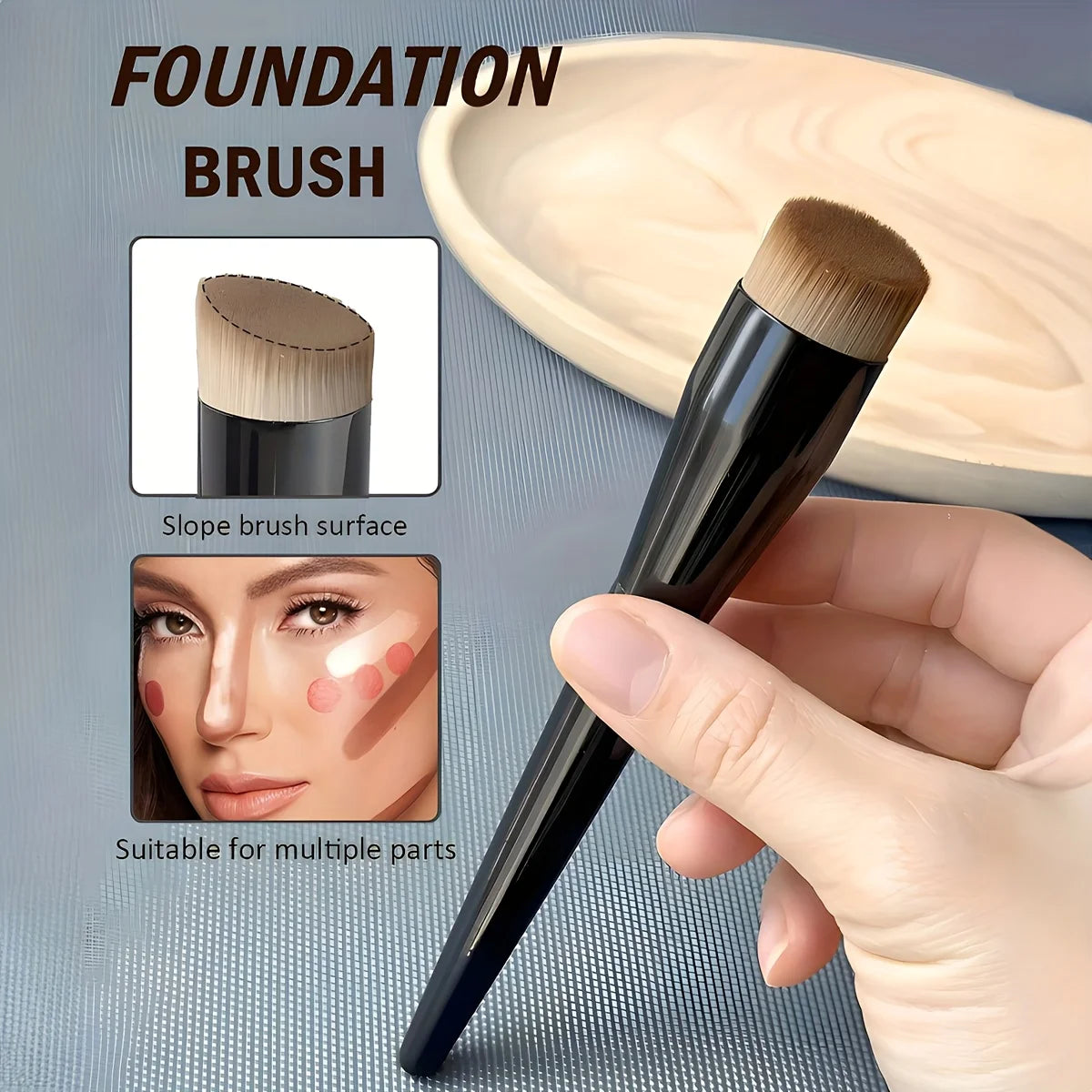 Flat Top Foundation Brush – Kabuki Buffing Brush for Full Coverage