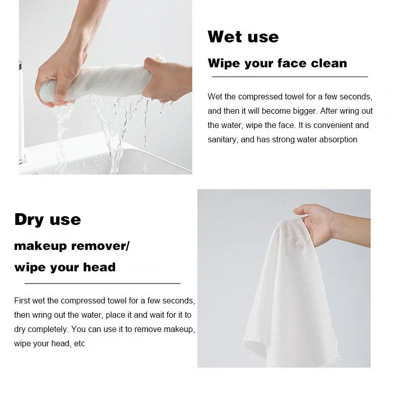 Compressed Disposable Travel Towels - Quick-Dry (10-Pack)