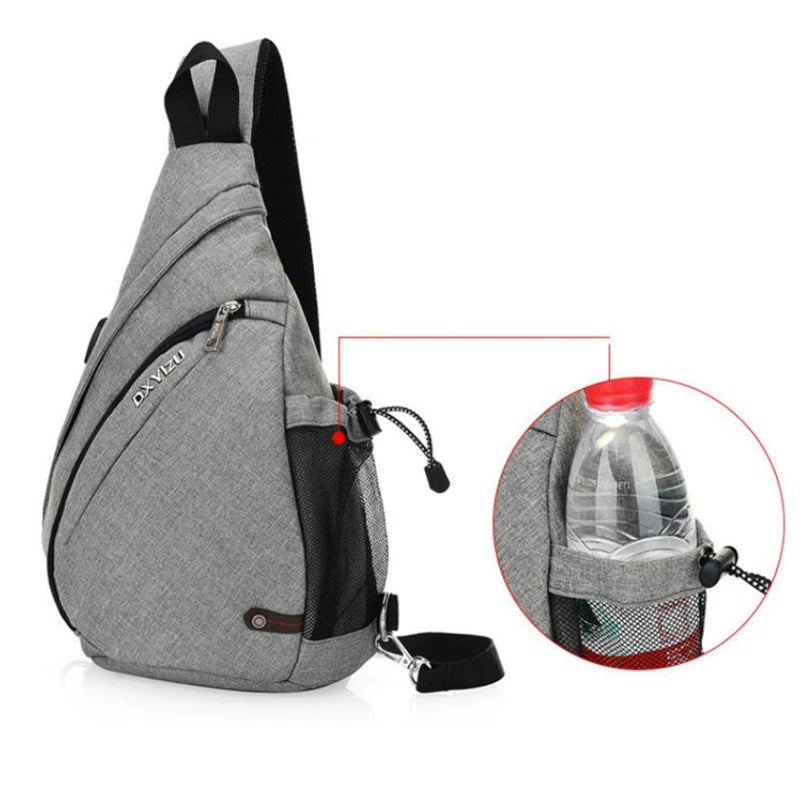 Unisex Sling Chest Bag with USB Charging Port – Crossbody Travel & Sports Bag
