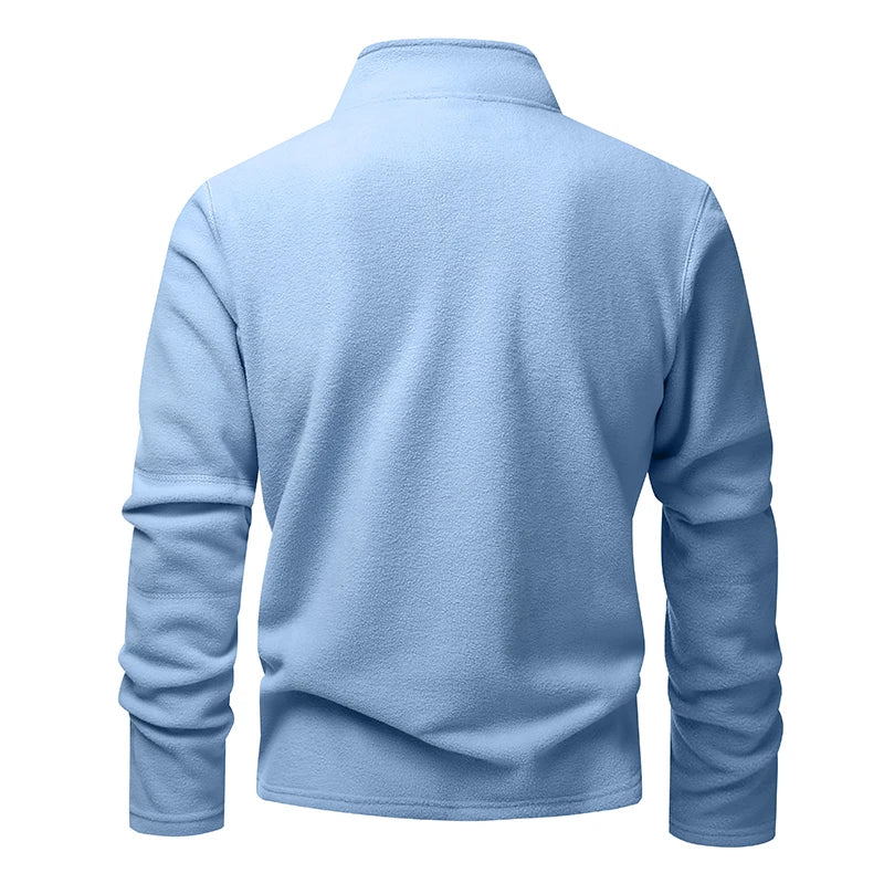 Men's Hoodies Sweatshirts Thicken Warm Fleece Tracksuit for Men Zipper Neck Pullover Men's Winter Clothing Soft Shell Men Hoo