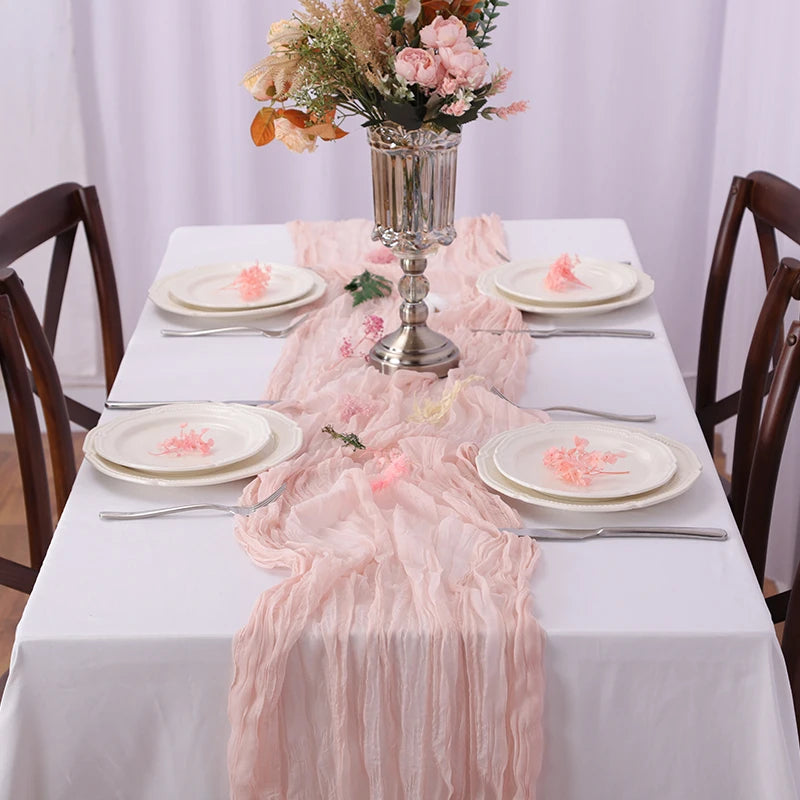Wrinkle Cheesecloth Table Runner - Wedding & Holiday Decor