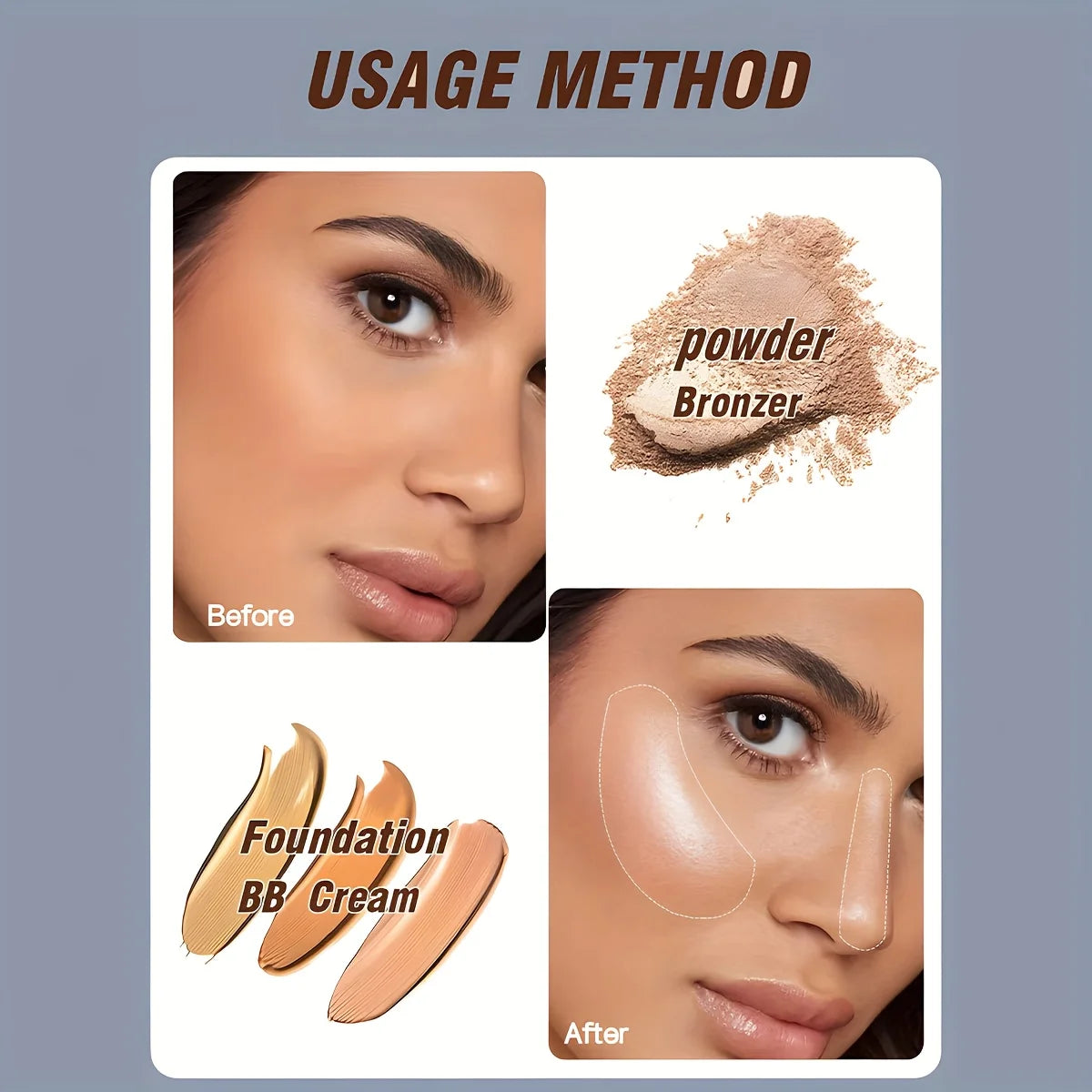 Flat Top Foundation Brush – Kabuki Buffing Brush for Full Coverage
