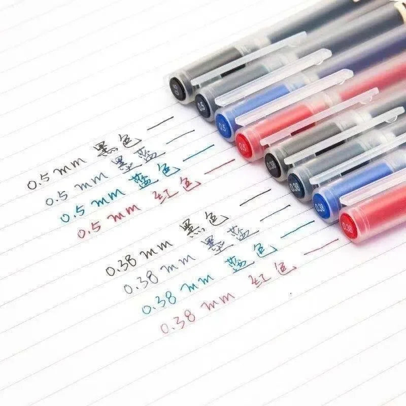 Japanese-Style Kawaii Gel Pens – 6 or 8-Pack in Black, Blue & Red, 0.38mm or 0.5mm for School & Office (Mixed Colour Sets Ava