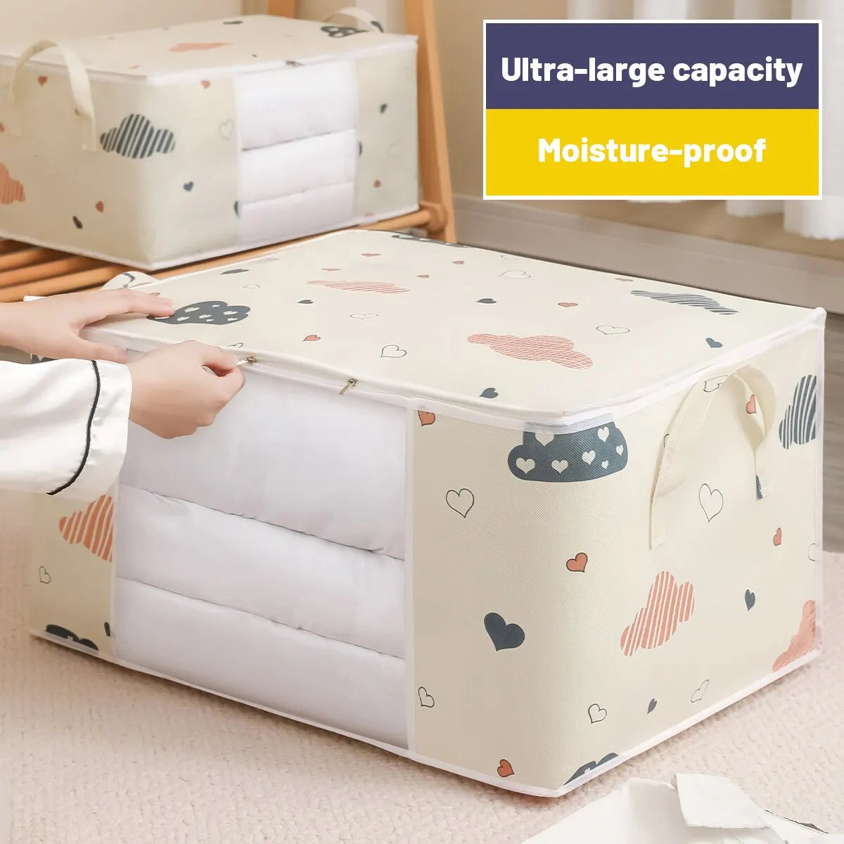 Large Quilt & Clothes Storage Bag – Dustproof Non-Woven Organizer for Home & Moving