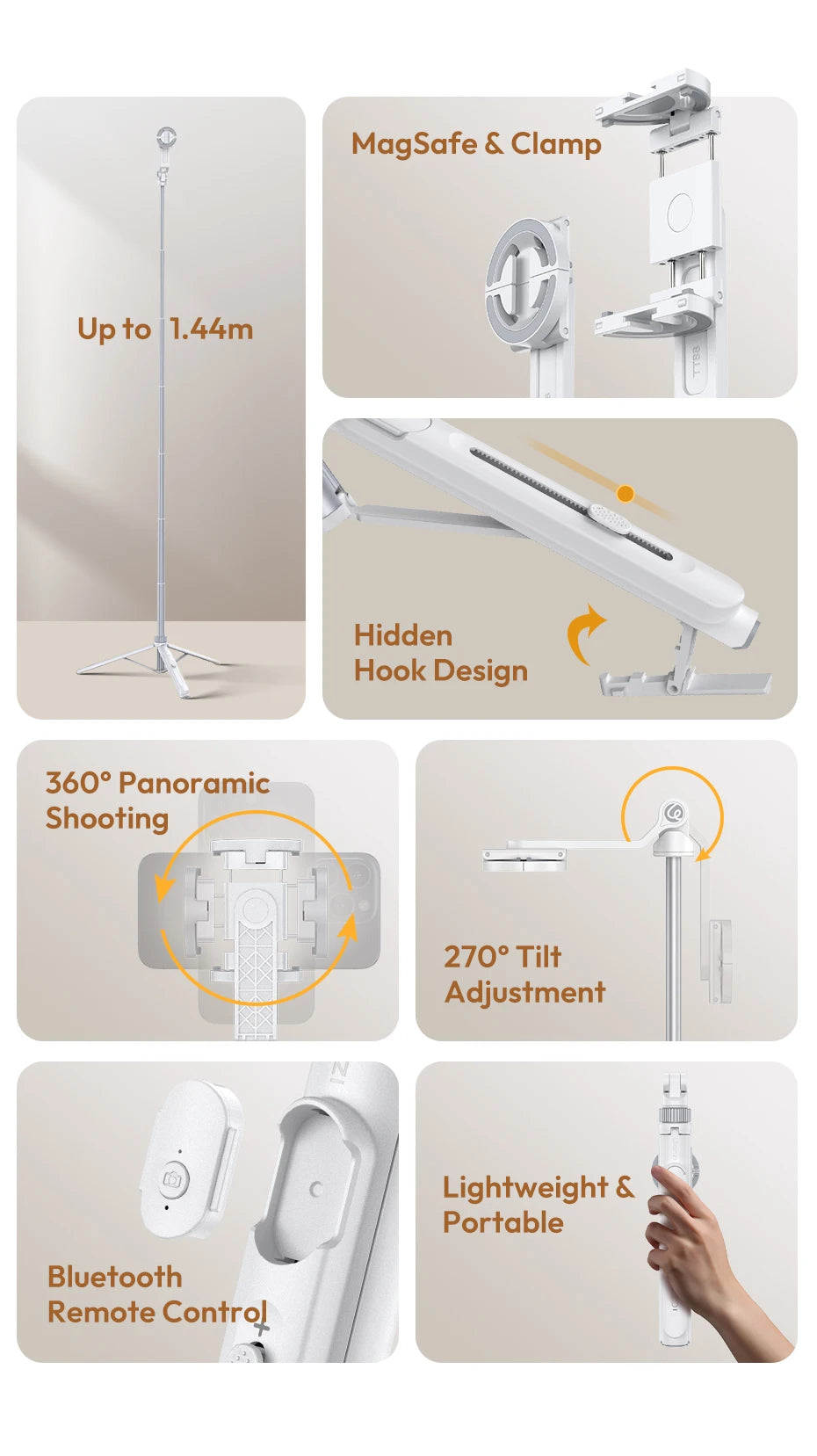 Overhead Phone Tripod with Remote