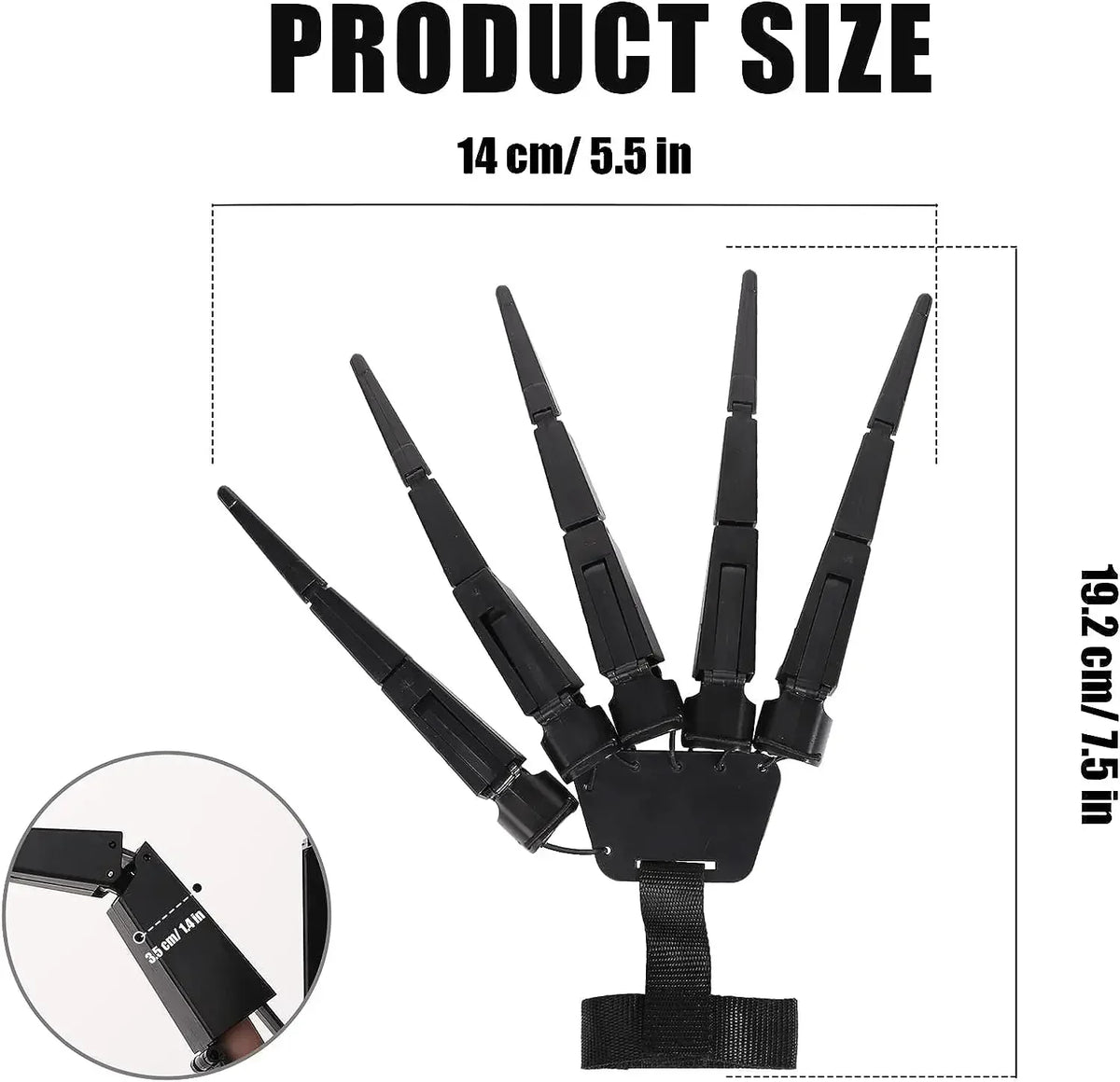 Articulated Skeleton Ghost Claw Finger Extensions – Realistic Horror Halloween Cosplay Prop (Left, Right or Pair, One Size)