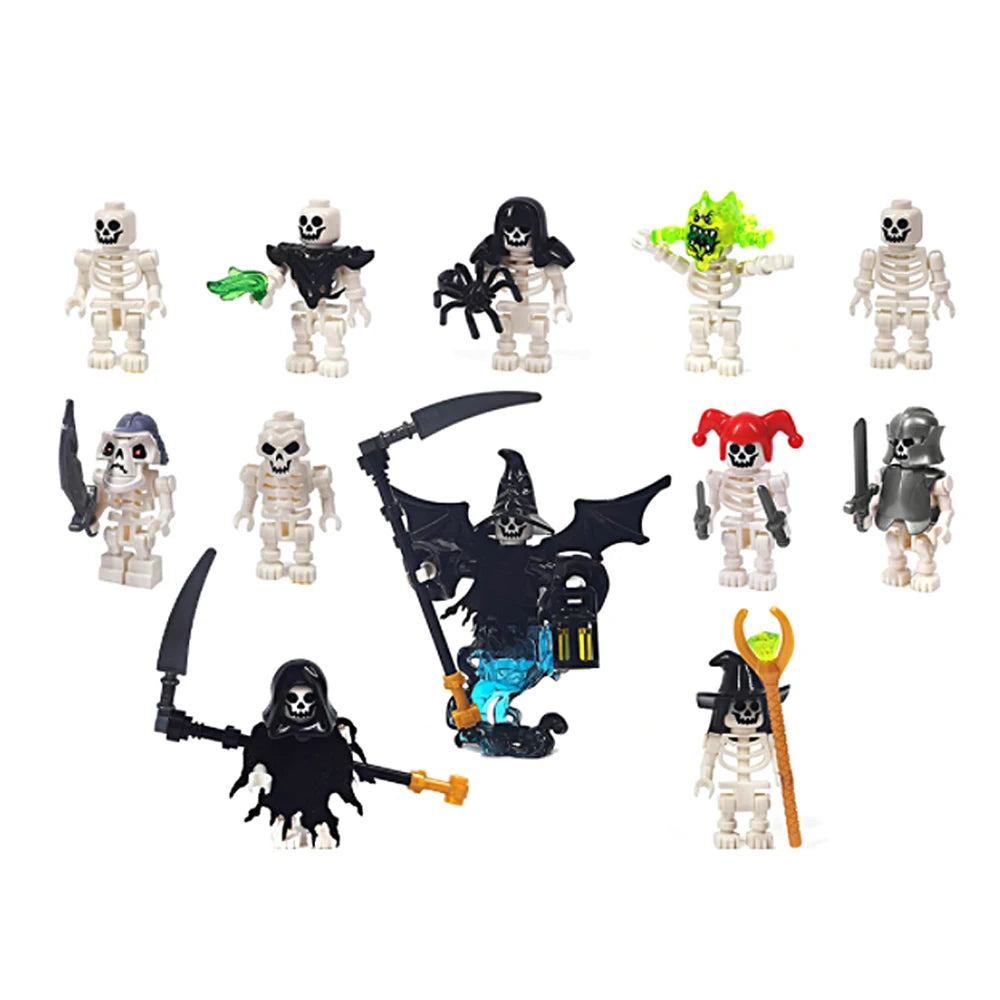 MOC Halloween Skeleton Army Mini Figure Building Blocks – DIY Toy Character & Ornament