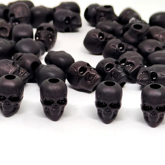 Halloween 3D Hollow Skull Acrylic Beads – 15mm DIY Jewelry Making for Bracelets & Necklaces (20pcs, 5 Colors)