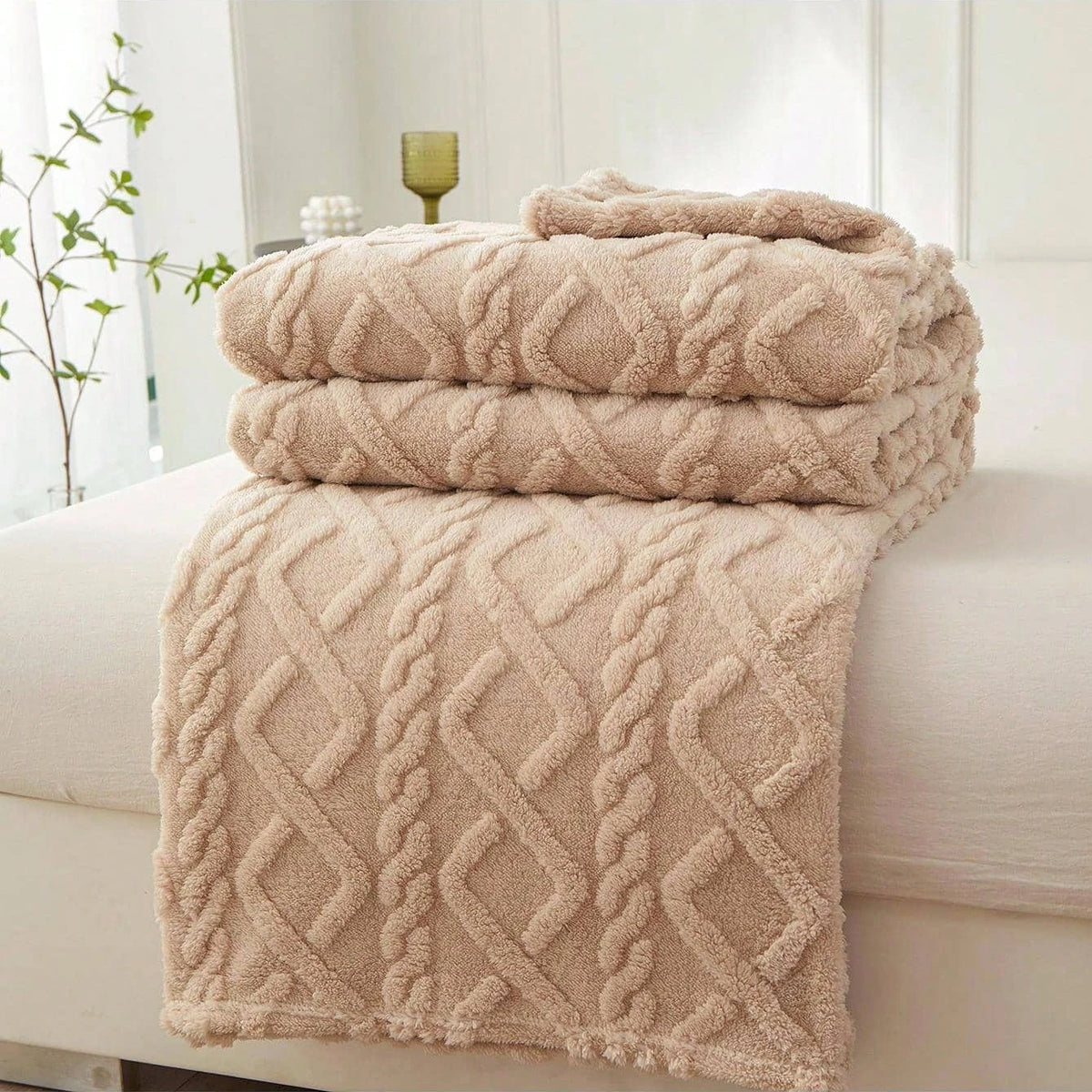 Lightweight Coral Fleece Blanket - Sofa & Nap Cover