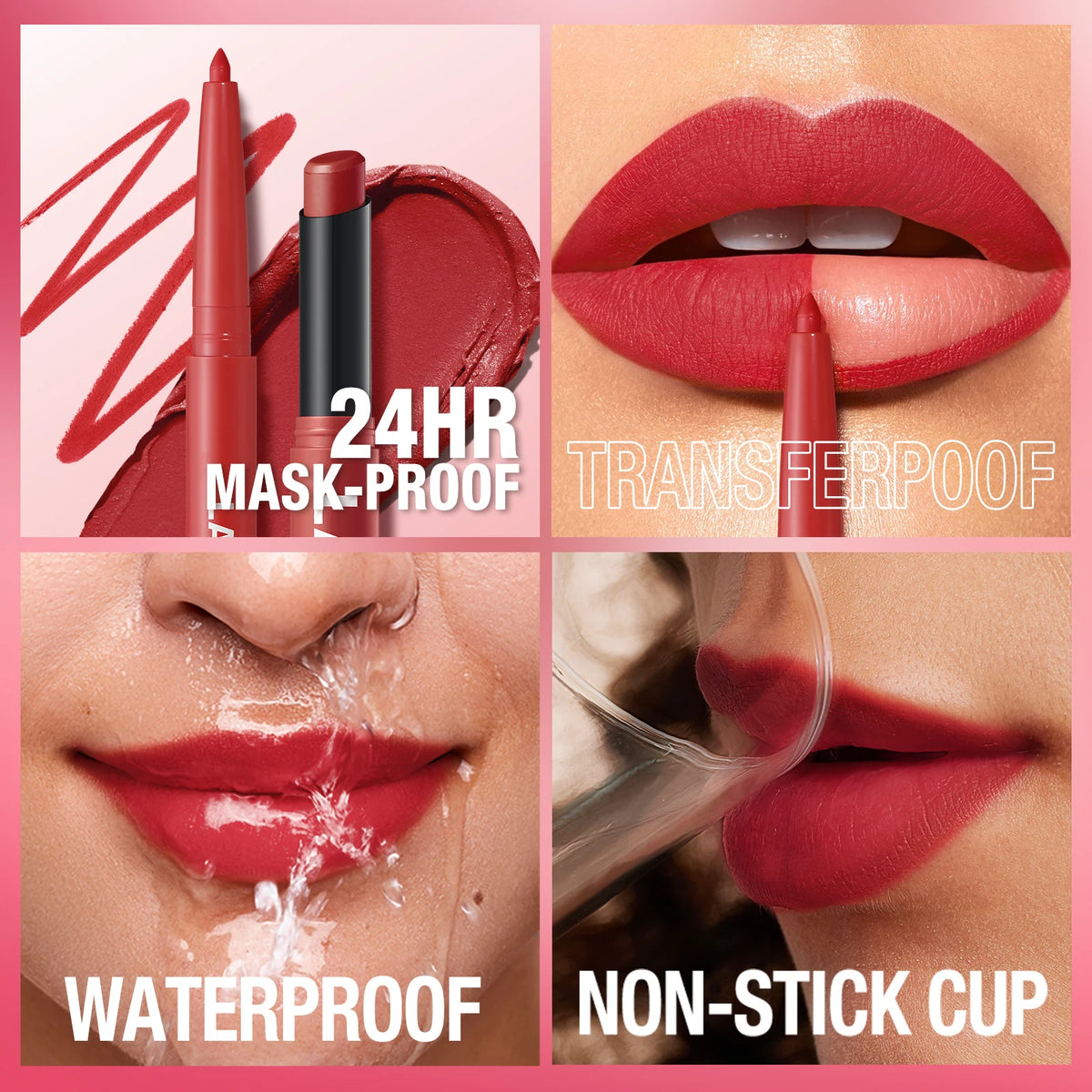 2-in-1 Waterproof Lipliner & Lipstick Pen – Long-Lasting Velvet Lip Color