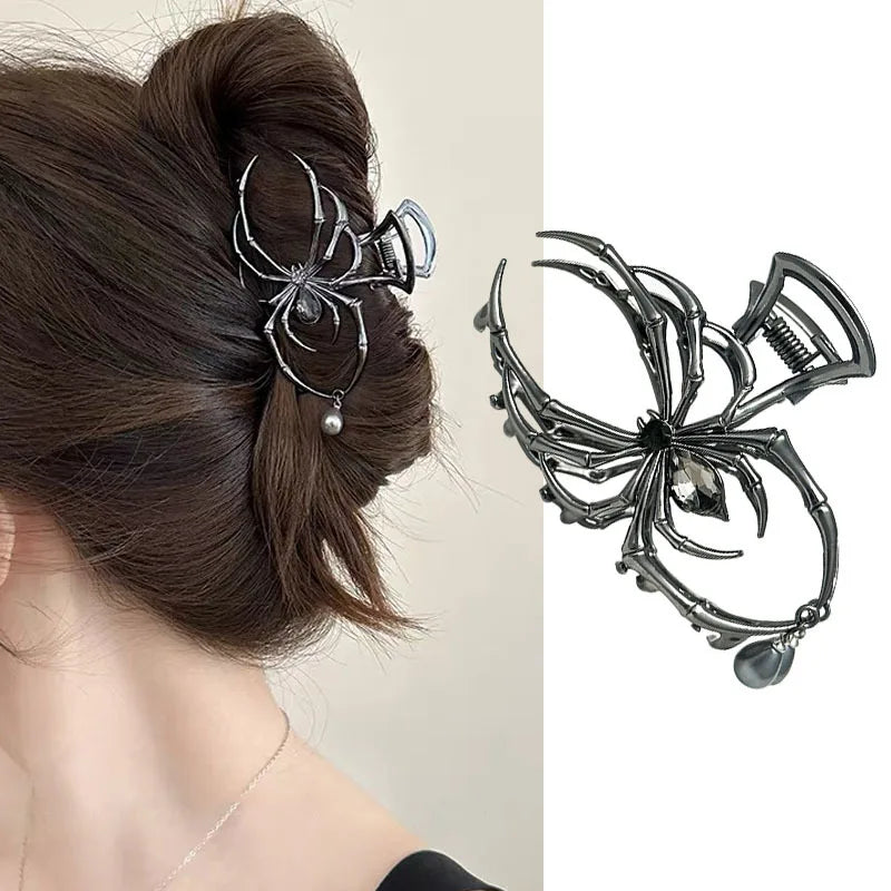 Gothic Spider Hair Claw Clips – Strong Hold Metal Shark Clamps for Halloween, Punk & Everyday Styling (24 Styles)