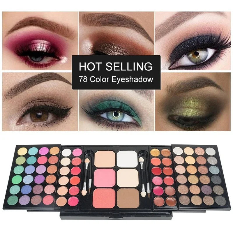 Glitter Eyeshadow Palette – 40, 74 & 78 Color Shimmer & Matte Eye Sets