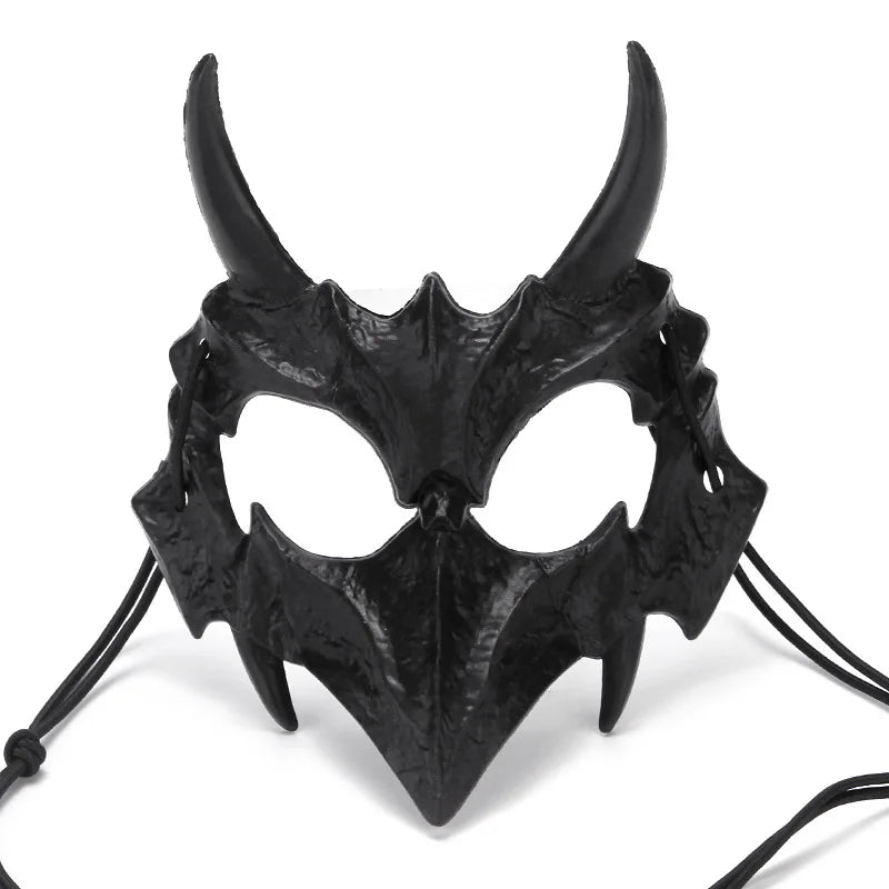 Japanese Half-Face Resin Mask – Dragon God, Tiger, Tengu, Wolf & Skull Styles for Halloween & Cosplay