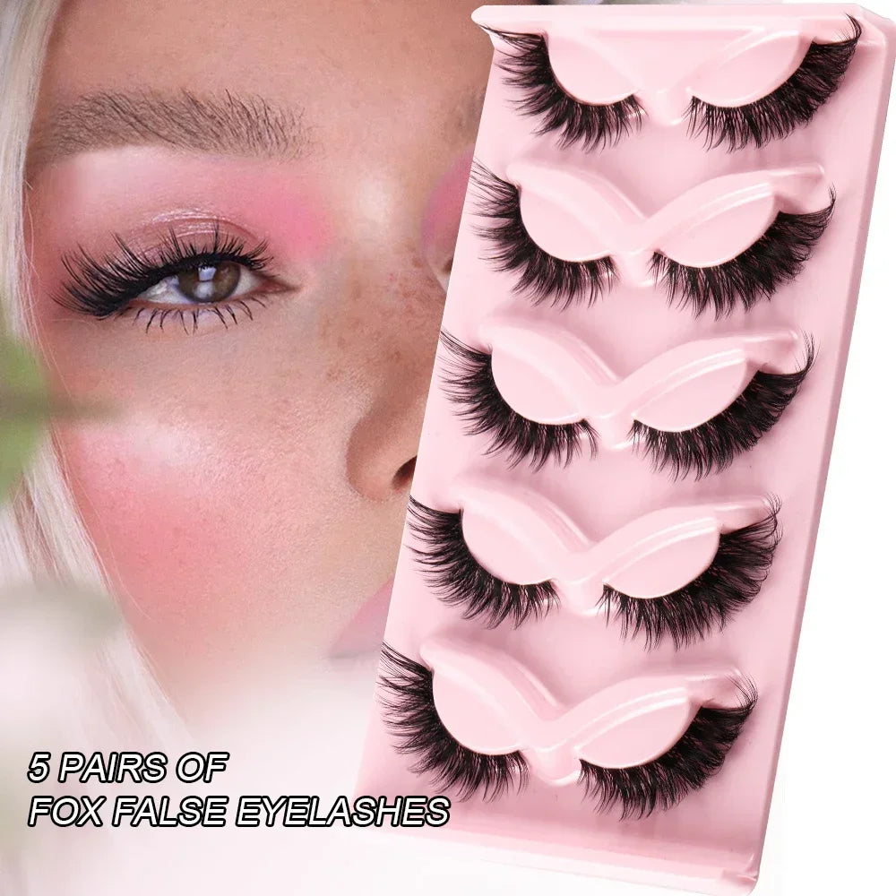 Cat Eye Manga Lashes – 3 Boxes (15 Pairs) Natural Long Winged Fake Eyelashes