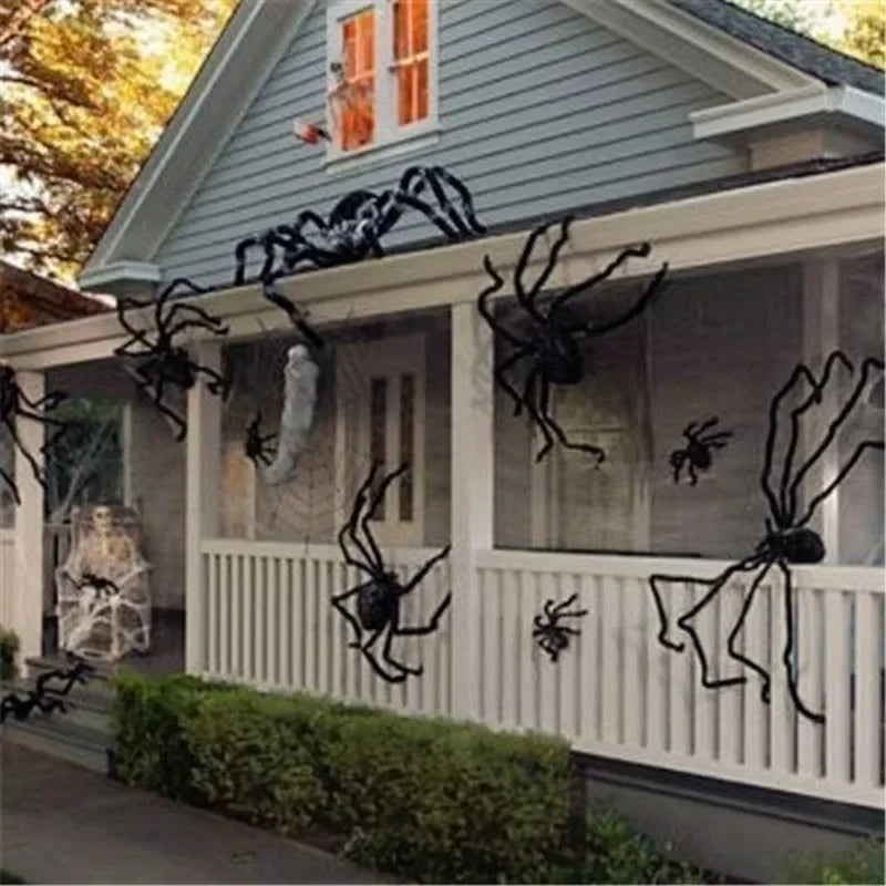 Giant Poseable Plush Spider – Halloween Decoration & Prank Prop for Indoor & Outdoor Haunted House (8 Sizes: 30cm–200cm)