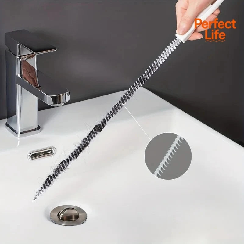 45cm Pipe Dredging Brush Flexible Bathroom Hair Sewer Sink Cleaning Brush Bendable for Home Kitchen Sink Bathroom Hair Sewer