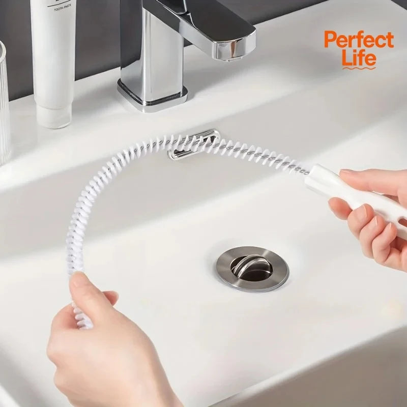 45cm Pipe Dredging Brush Flexible Bathroom Hair Sewer Sink Cleaning Brush Bendable for Home Kitchen Sink Bathroom Hair Sewer