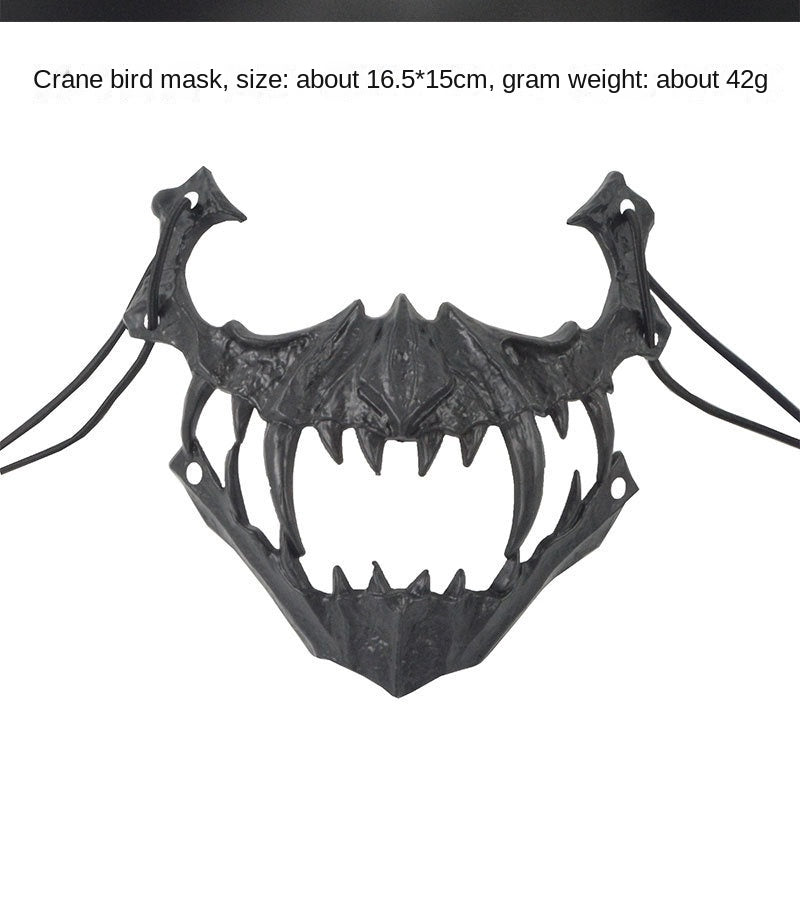 Japanese Half-Face Resin Mask – Dragon God, Tiger, Tengu, Wolf & Skull Styles for Halloween & Cosplay