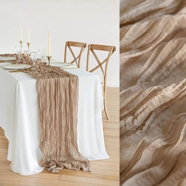 Wrinkle Cheesecloth Table Runner - Wedding & Holiday Decor