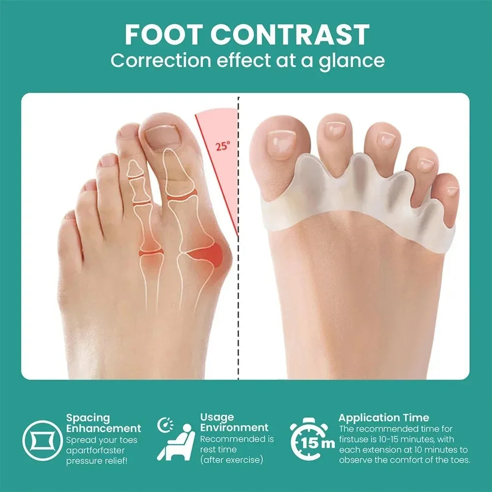 Soft Silicone Toe Separators – Gel Toe Spacers for Foot Relief