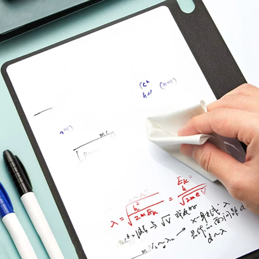 A5 Reusable Whiteboard Notebook Set – Leather Weekly Planner & Memo Pad with Whiteboard Pen & Erasing Cloth (6 Colours)