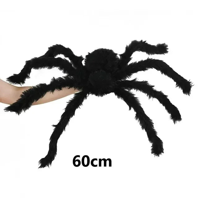 Giant Poseable Plush Spider – Halloween Decoration & Prank Prop for Indoor & Outdoor Haunted House (8 Sizes: 30cm–200cm)