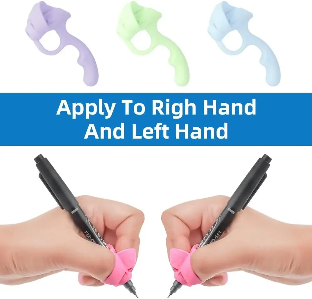 4-Pack Ergonomic Pen Grip Correctors – Five-Finger Posture Trainer for Kids Learning to Write (Mixed Colours)