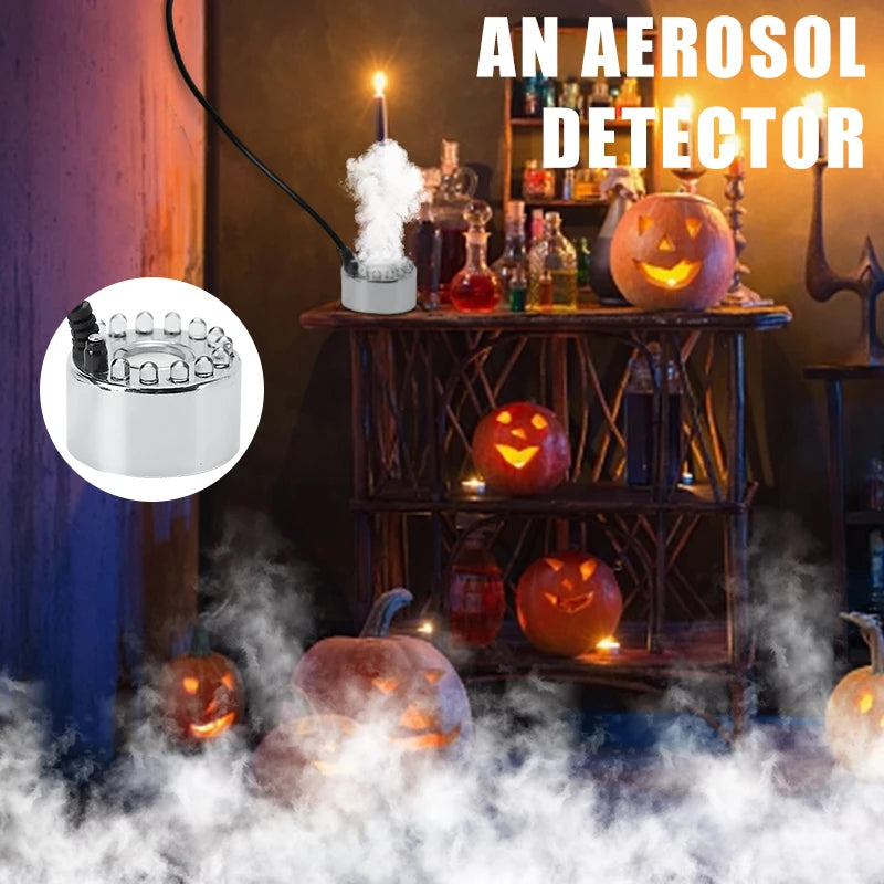 12-LED Color-Changing Ultrasonic Mist Fogger – Halloween Atmosphere Fog Machine for Ponds, Fountains & Party Decor (AU/EU/US/