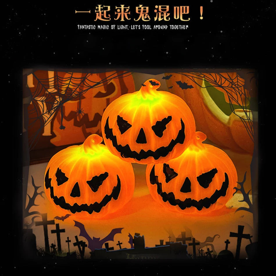 Halloween Pumpkin Lantern – Skull & Ghost Face LED Candle Lamp for Bedroom, Garden & Party Decor