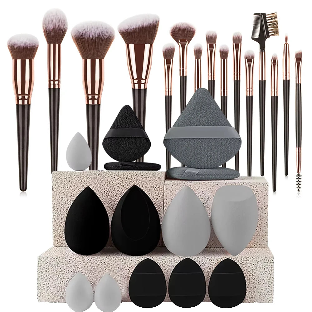 Complete Face & Eye Makeup Brush Set – Professional Full Coverage Kit