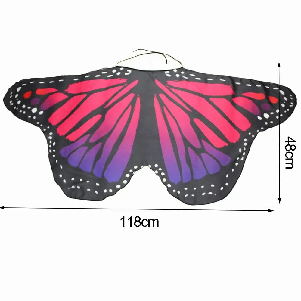Kids Butterfly & Angel Wings Shawl Cape – Fairy Elf Costume for Halloween, Cosplay, Dance & Stage Performance (Multiple Color