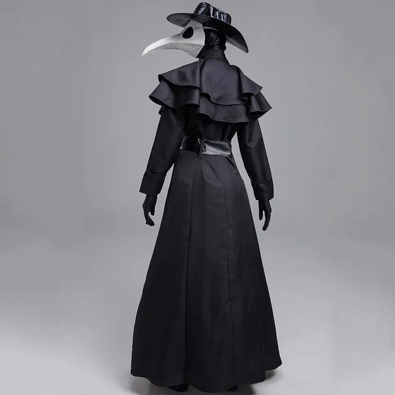 Medieval Plague Doctor Hooded Robe Costume – Unisex Halloween Monk, Wizard & Steampunk Cloak Cape (S–5XL)