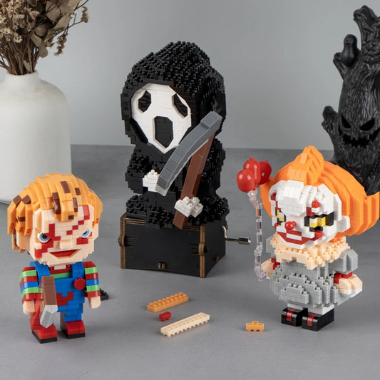Halloween Horror Building Block Assembly Set – Death, Clown & Haunted Scene Models