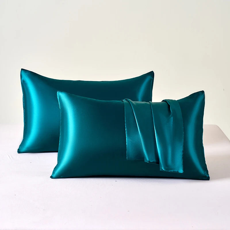 2pcs Satin Pillowcase for Skin and Hair, Satin Pillow Cases Set of 2 Soft Breathable Smooth Cooling Pillow Covers for Sleepin