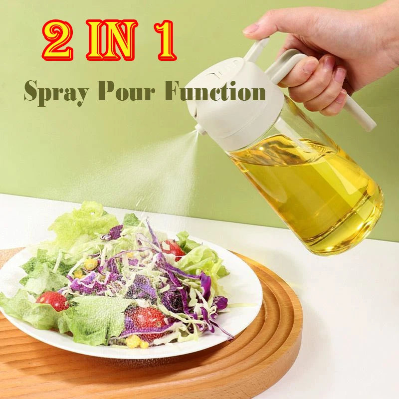 2in1 Kitchen Spray Oil Dispenser Oil Sprayer Polisher Or Only Brush Spray for Air Fryer Salad Grilling Roasting Cooking Kitch