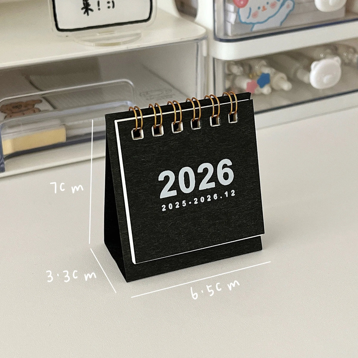 2026 Mini Spiral-Bound Desk Calendar – Simple Decorative Desktop Calendar for Home, Office & Stationery (6 Colours)
