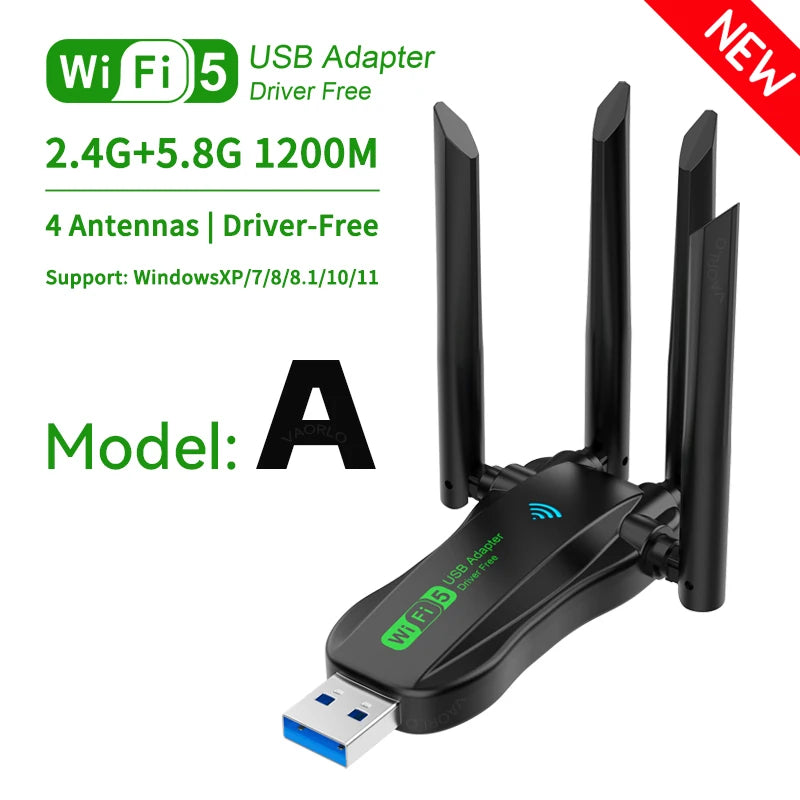 1200Mbps Dual-Band WiFi USB 3.0 Adapter (2.4G/5GHz)
