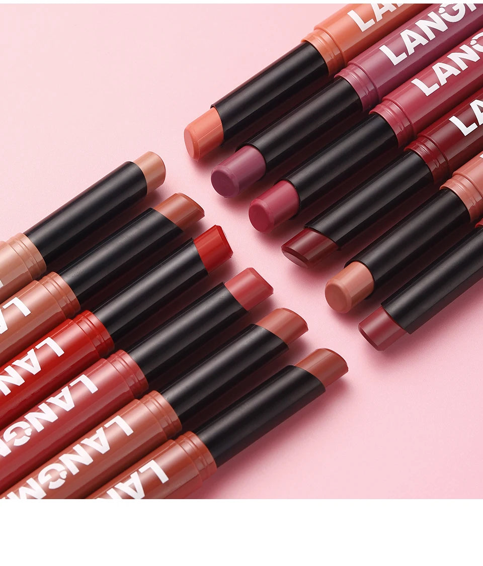 2-in-1 Waterproof Lipliner & Lipstick Pen – Long-Lasting Velvet Lip Color