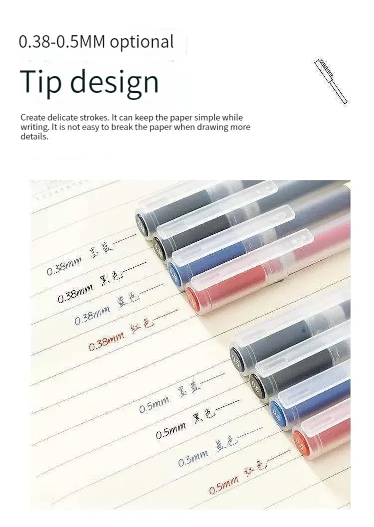 Japanese-Style Kawaii Gel Pens – 6 or 8-Pack in Black, Blue & Red, 0.38mm or 0.5mm for School & Office (Mixed Colour Sets Available)