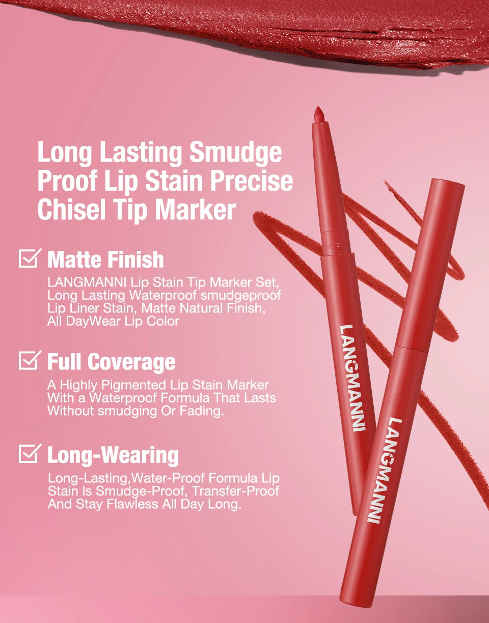 2-in-1 Waterproof Lipliner & Lipstick Pen – Long-Lasting Velvet Lip Color