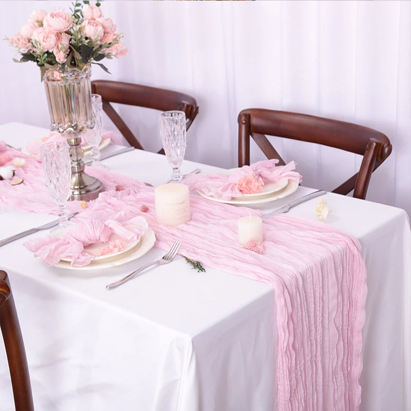 Wrinkle Cheesecloth Table Runner - Wedding & Holiday Decor