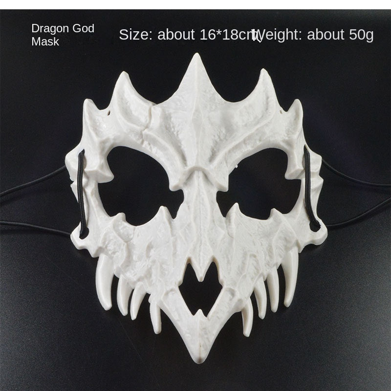 Japanese Half-Face Resin Mask – Dragon God, Tiger, Tengu, Wolf & Skull Styles for Halloween & Cosplay