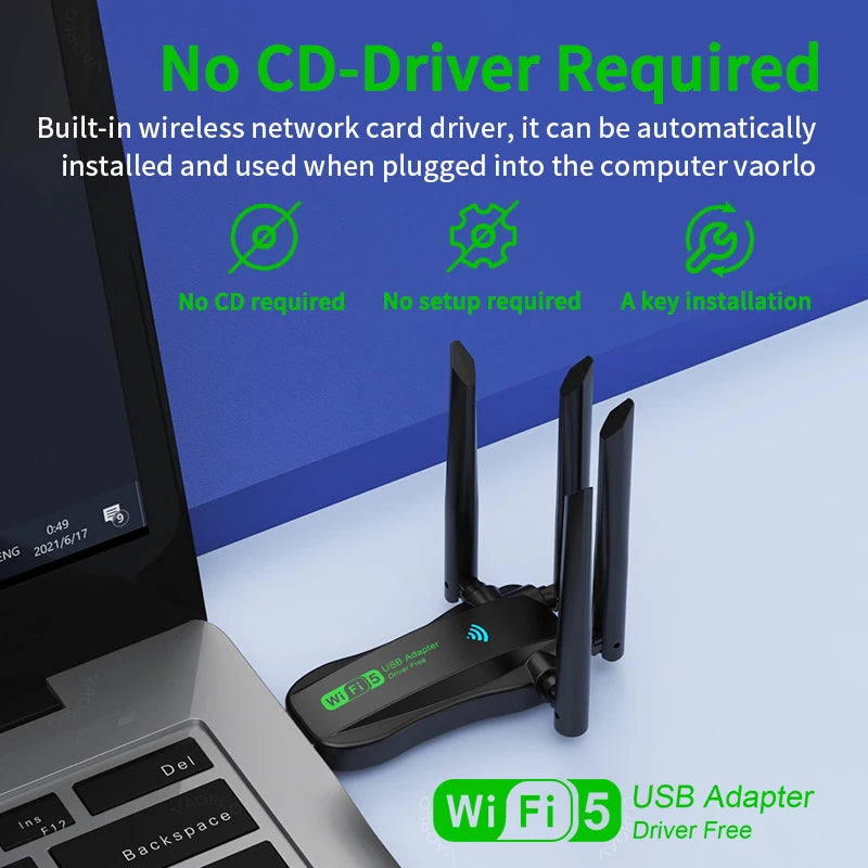 1200Mbps Dual-Band WiFi USB 3.0 Adapter (2.4G/5GHz)