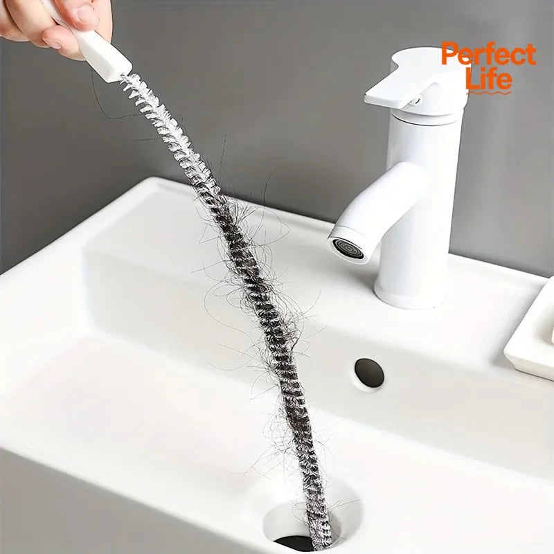 45cm Pipe Dredging Brush Flexible Bathroom Hair Sewer Sink Cleaning Brush Bendable for Home Kitchen Sink Bathroom Hair Sewer