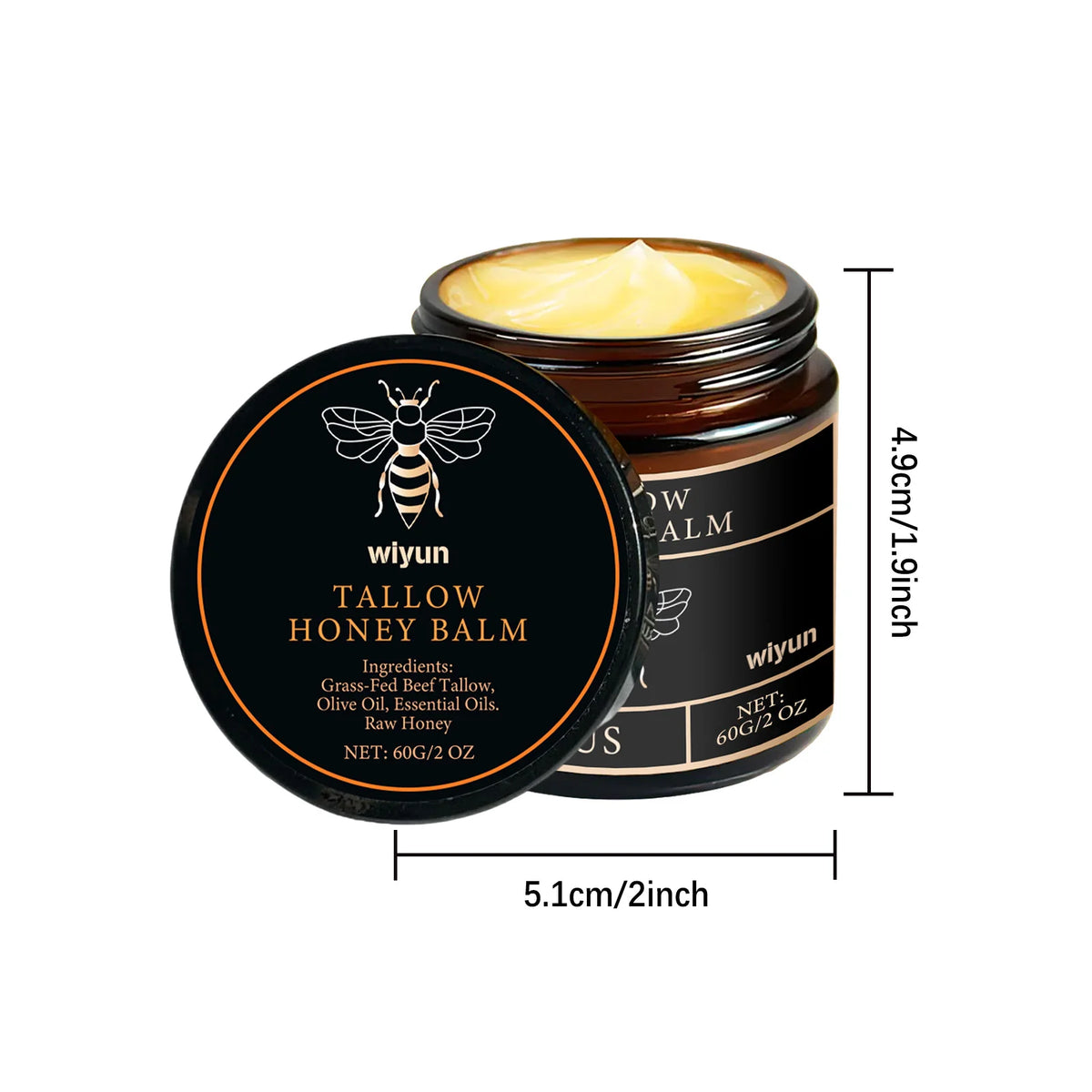Tallow Honey Balm – Glowing, Hydrating Face & Body Moisturizer | Firms, Fades Fine Lines & Boosts Elasticity