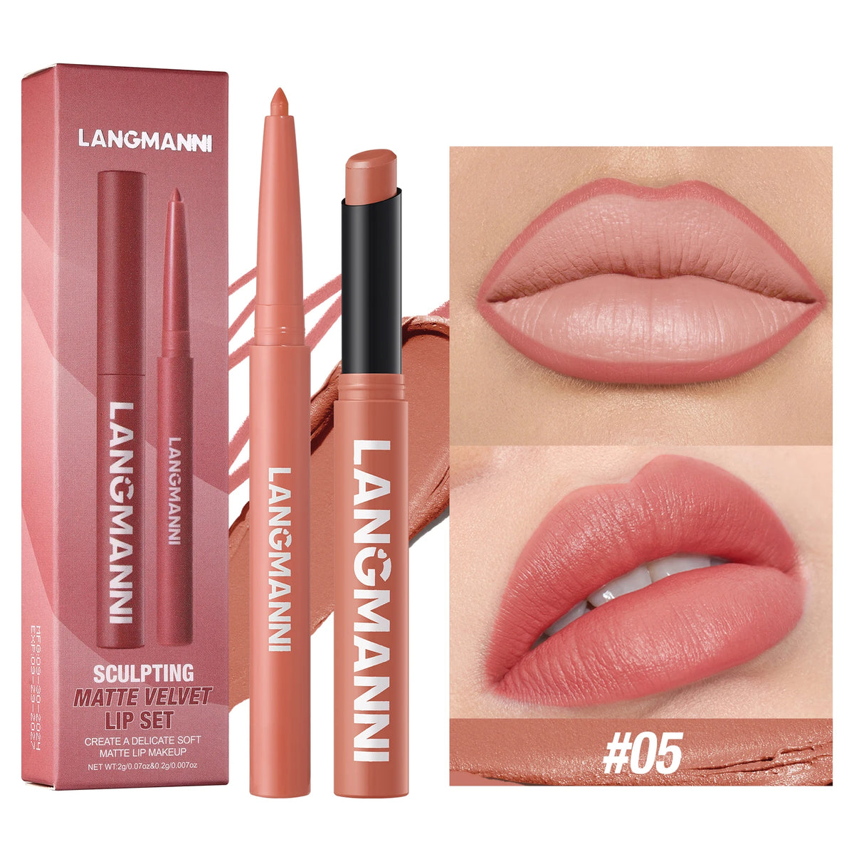 2-in-1 Waterproof Lipliner & Lipstick Pen – Long-Lasting Velvet Lip Color