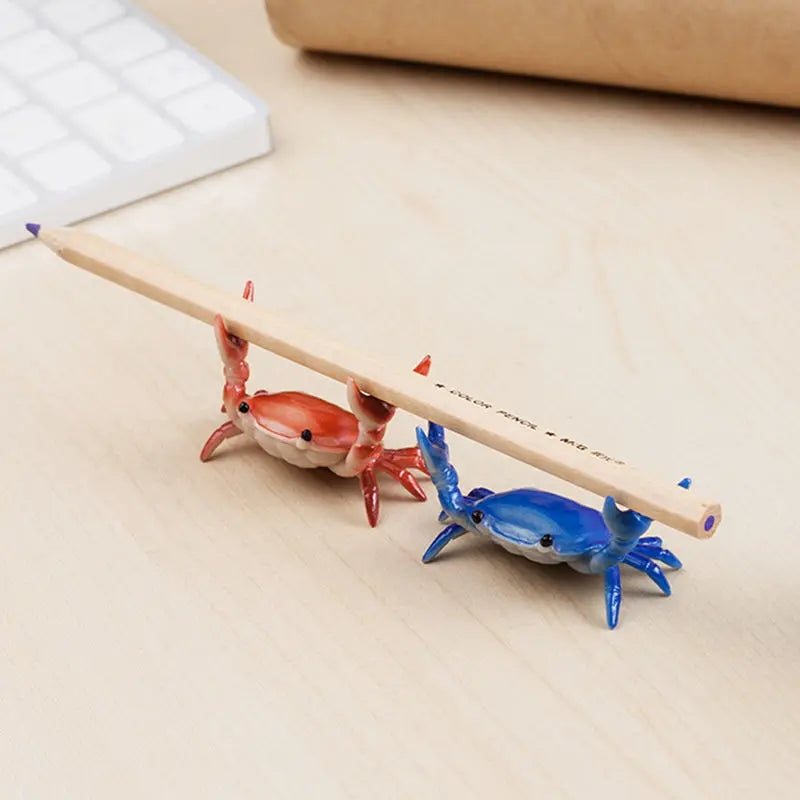 Crab-Shaped Desktop Pen Holder – Cute Novelty Stationery Organiser for Desk, Kids, School & Office (Green, Purple, Red or Blu