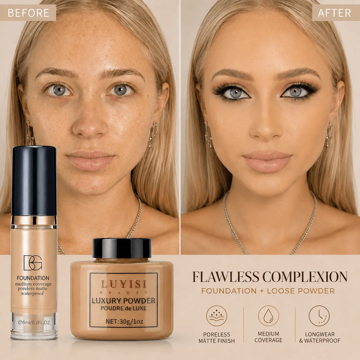 Matte Loose Powder & Foundation Set
