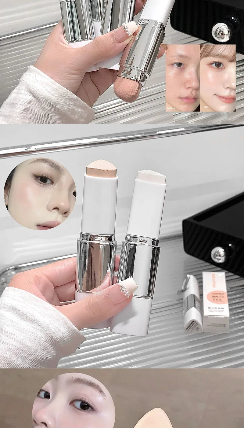 Lazy Foundation Stick, Moisturizing and Natural Concealer Makeup, Matte Makeup Base, Keep Makeup and Sweat